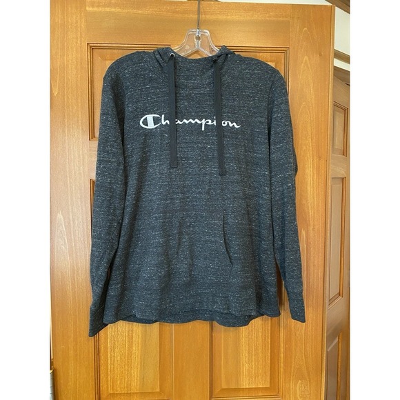 Champion Hoodie Womens L Gray Pullover Sweater Sweatshirt Athletic Heathered - Picture 1 of 8